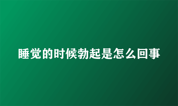 睡觉的时候勃起是怎么回事