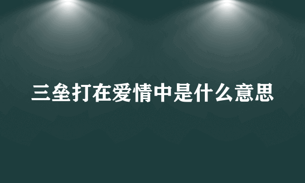 三垒打在爱情中是什么意思