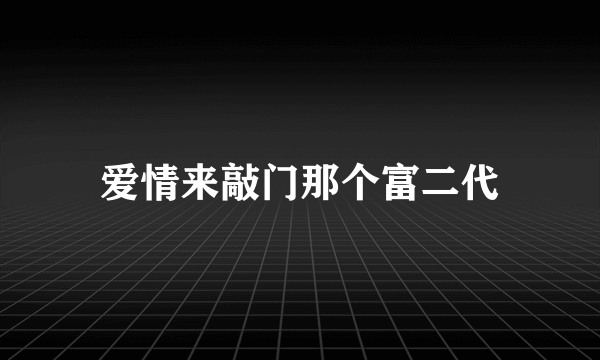 爱情来敲门那个富二代