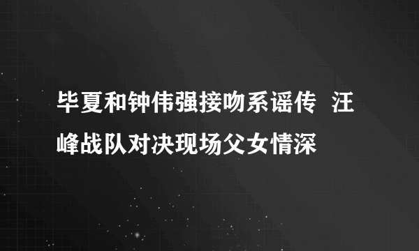 毕夏和钟伟强接吻系谣传  汪峰战队对决现场父女情深