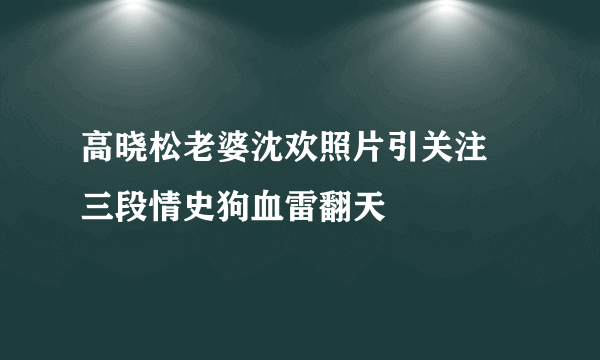 高晓松老婆沈欢照片引关注 三段情史狗血雷翻天