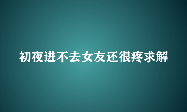 初夜进不去女友还很疼求解