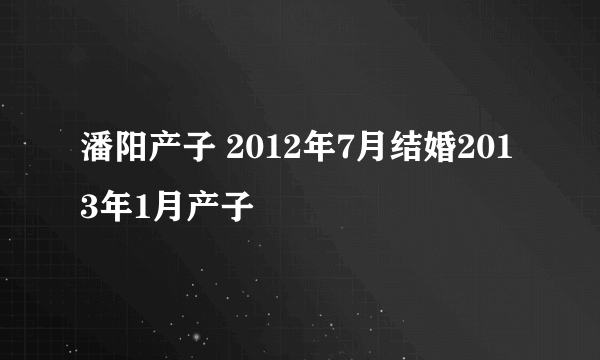 潘阳产子 2012年7月结婚2013年1月产子