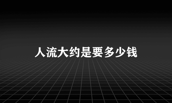 人流大约是要多少钱