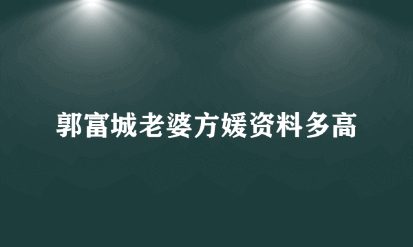 郭富城老婆方媛资料多高