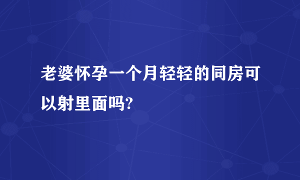 老婆怀孕一个月轻轻的同房可以射里面吗?