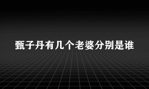 甄子丹有几个老婆分别是谁