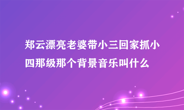 郑云漂亮老婆带小三回家抓小四那级那个背景音乐叫什么