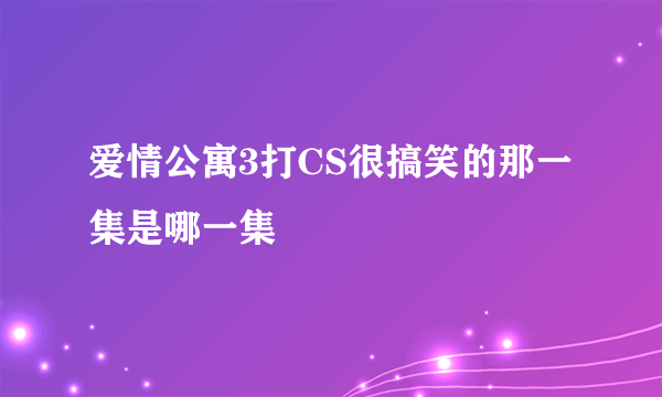 爱情公寓3打CS很搞笑的那一集是哪一集