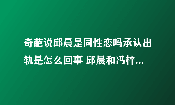 奇葩说邱晨是同性恋吗承认出轨是怎么回事 邱晨和冯梓恩分手原因