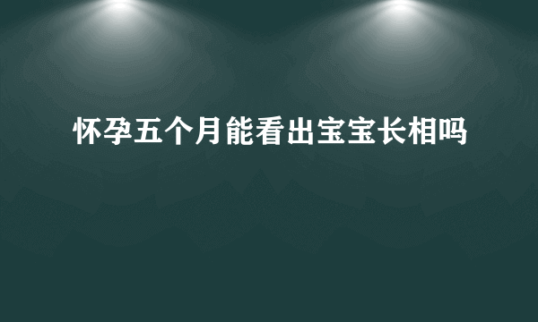 怀孕五个月能看出宝宝长相吗