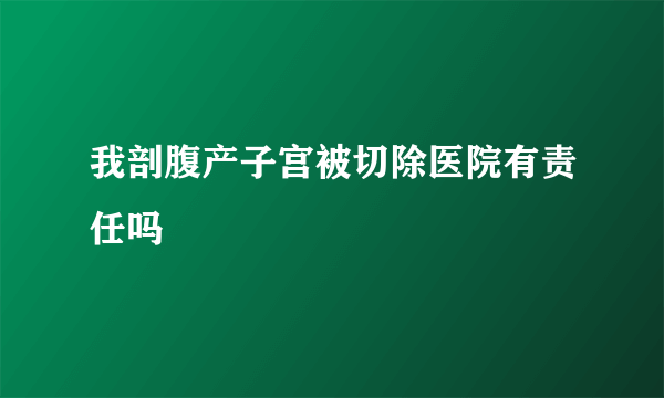 我剖腹产子宫被切除医院有责任吗