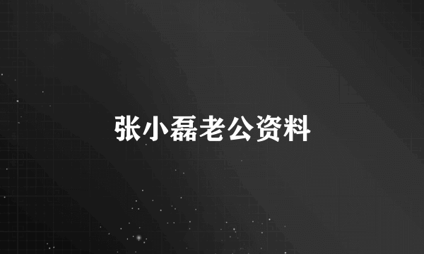 张小磊老公资料