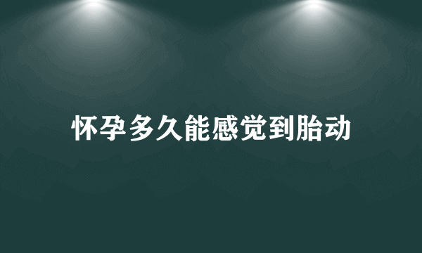 怀孕多久能感觉到胎动