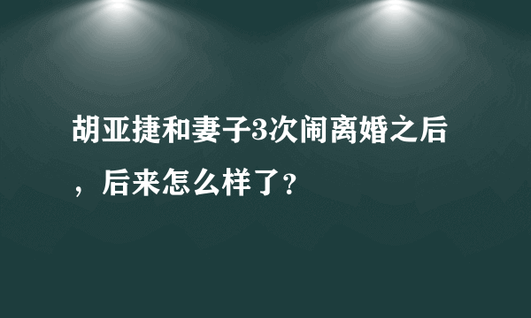 胡亚捷和妻子3次闹离婚之后，后来怎么样了？