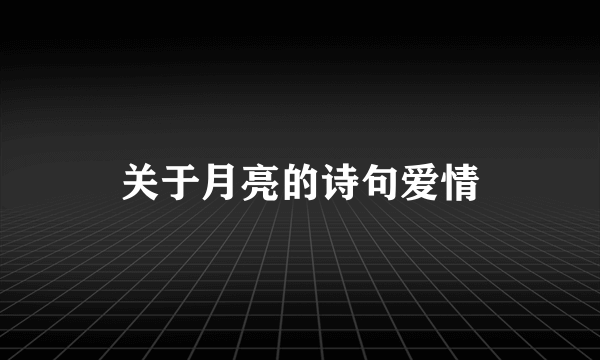 关于月亮的诗句爱情