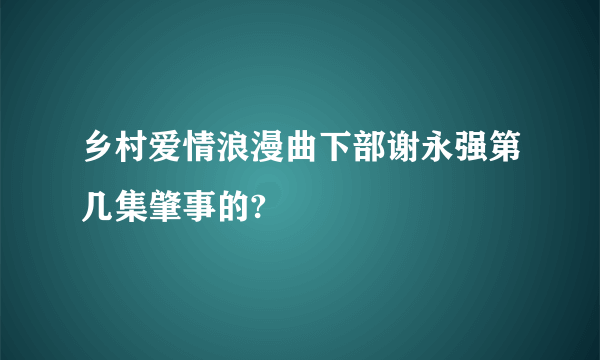 乡村爱情浪漫曲下部谢永强第几集肇事的?