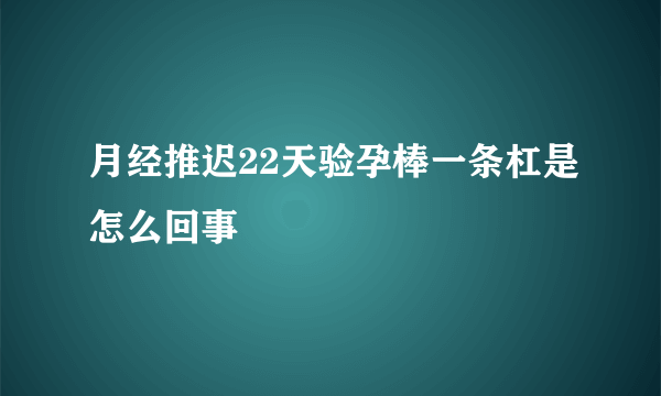 月经推迟22天验孕棒一条杠是怎么回事