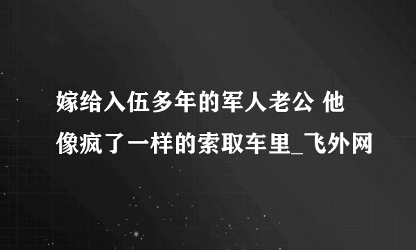 嫁给入伍多年的军人老公 他像疯了一样的索取车里_飞外网