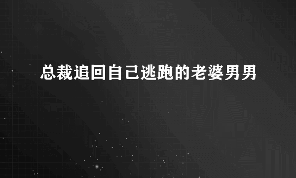 总裁追回自己逃跑的老婆男男