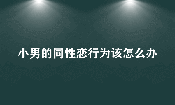 小男的同性恋行为该怎么办