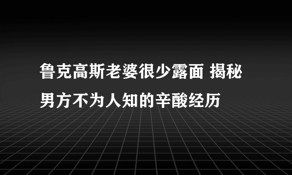 鲁克高斯老婆很少露面 揭秘男方不为人知的辛酸经历