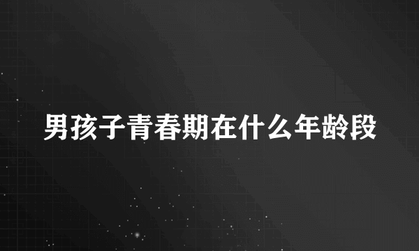 男孩子青春期在什么年龄段