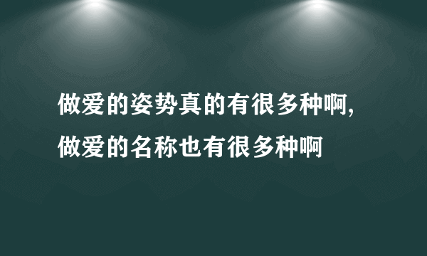 做爱的姿势真的有很多种啊,做爱的名称也有很多种啊