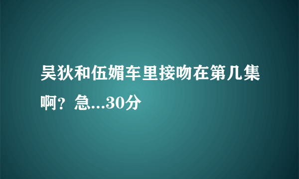 吴狄和伍媚车里接吻在第几集啊？急...30分