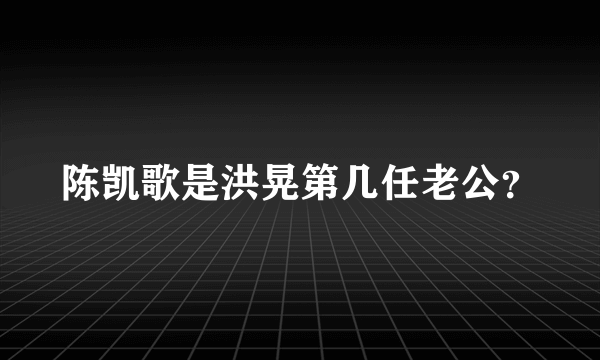 陈凯歌是洪晃第几任老公？