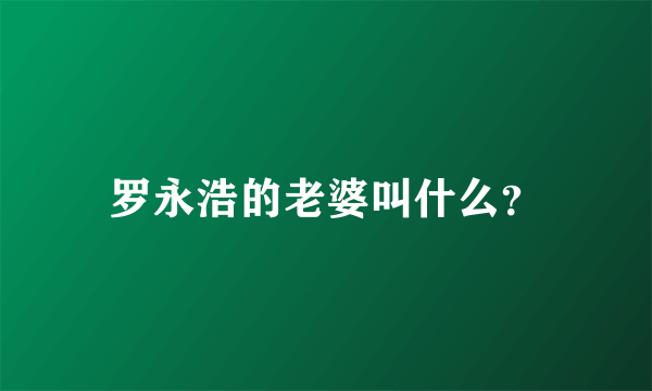 罗永浩的老婆叫什么？