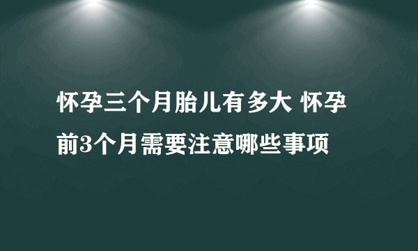 怀孕三个月胎儿有多大 怀孕前3个月需要注意哪些事项