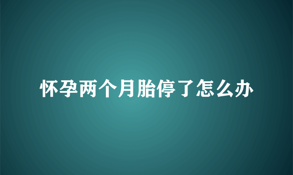 怀孕两个月胎停了怎么办