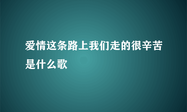 爱情这条路上我们走的很辛苦是什么歌