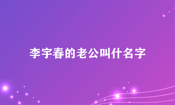 李宇春的老公叫什名字