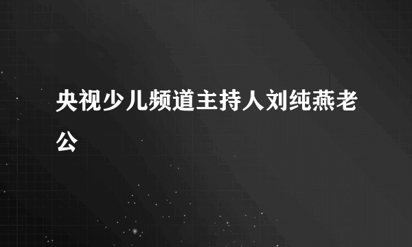 央视少儿频道主持人刘纯燕老公