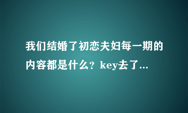 我们结婚了初恋夫妇每一期的内容都是什么？key去了哪几期？