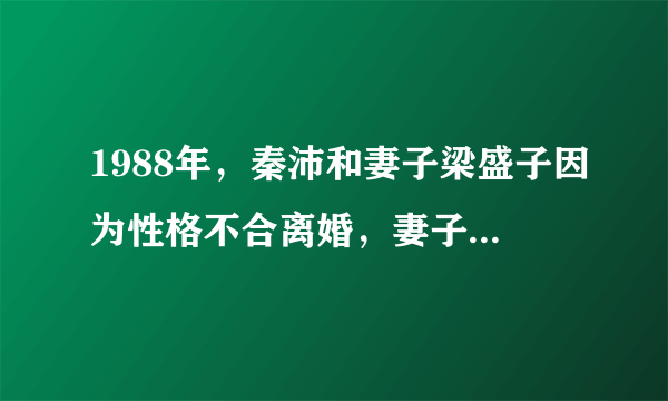 1988年，秦沛和妻子梁盛子因为性格不合离婚，妻子狠心开出条件，两个孩子归秦沛并净身出户。