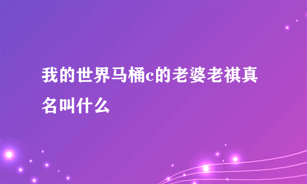 我的世界马桶c的老婆老祺真名叫什么