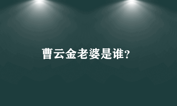 曹云金老婆是谁？