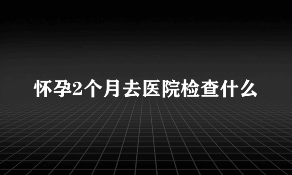 怀孕2个月去医院检查什么