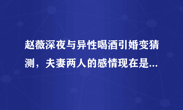 赵薇深夜与异性喝酒引婚变猜测，夫妻两人的感情现在是什么状态？