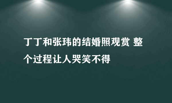 丁丁和张玮的结婚照观赏 整个过程让人哭笑不得