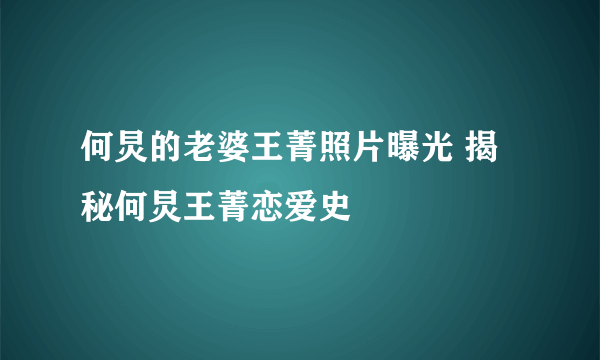 何炅的老婆王菁照片曝光 揭秘何炅王菁恋爱史