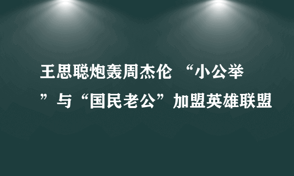 王思聪炮轰周杰伦 “小公举”与“国民老公”加盟英雄联盟