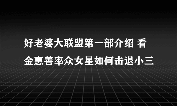 好老婆大联盟第一部介绍 看金惠善率众女星如何击退小三