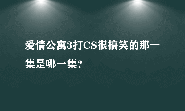 爱情公寓3打CS很搞笑的那一集是哪一集？