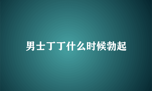 男士丁丁什么时候勃起