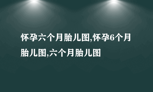 怀孕六个月胎儿图,怀孕6个月胎儿图,六个月胎儿图