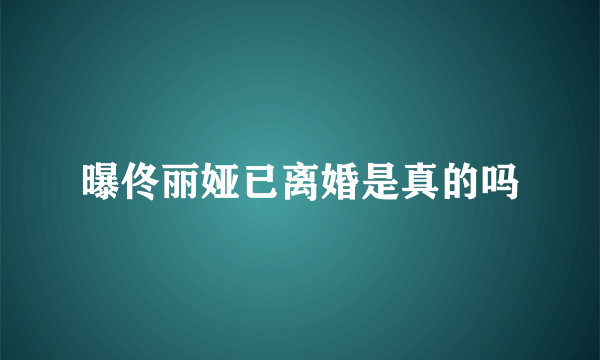 曝佟丽娅已离婚是真的吗